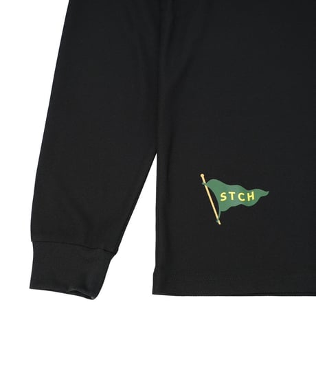 STCH ORIGINAL【Flag logo polo L/S-black】