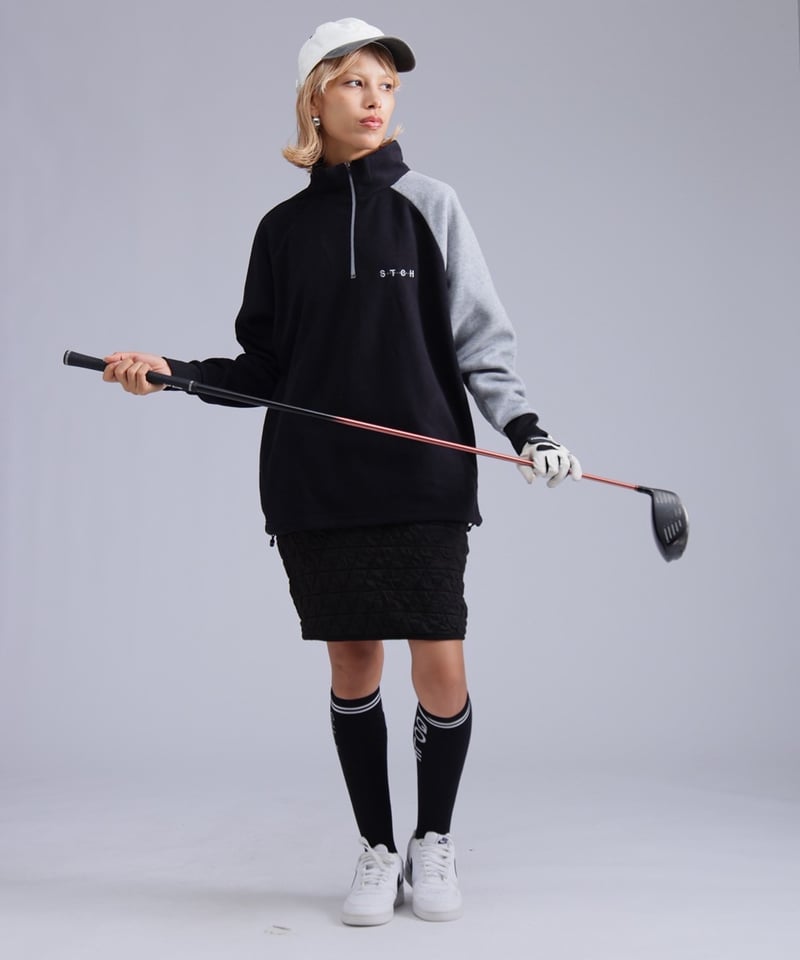 【ANTIQUAGOLF×STCH】check logo pullover ANTIQUAGOLF×STCH】Color Block Fleece Pullover-b