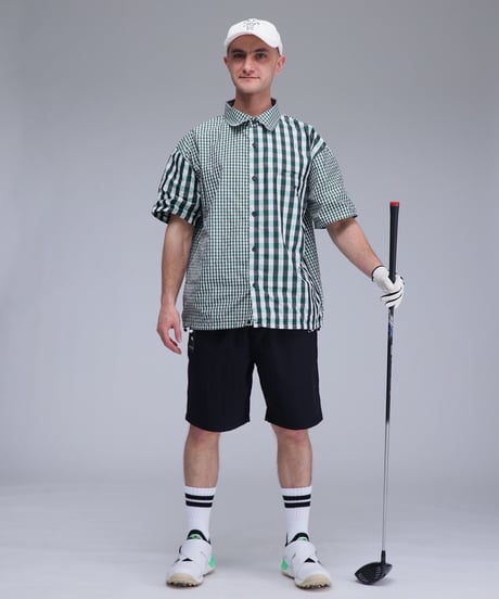 【ANTIQUAGOLF×STCH】UNISEX(ユニセックス)tech nylon shorts-black