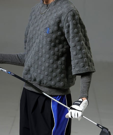 【ANTIQUAGOLF×STCH】dot layered tops-gray