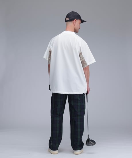 【ANTIQUAGOLF×STCH】UNISEX(ユニセックス)paisley×logo tops-white