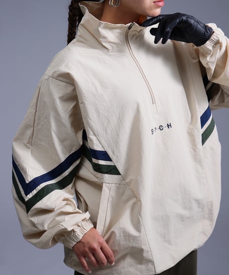 【ANTIQUAGOLF×STCH】Line design Pullover-beige