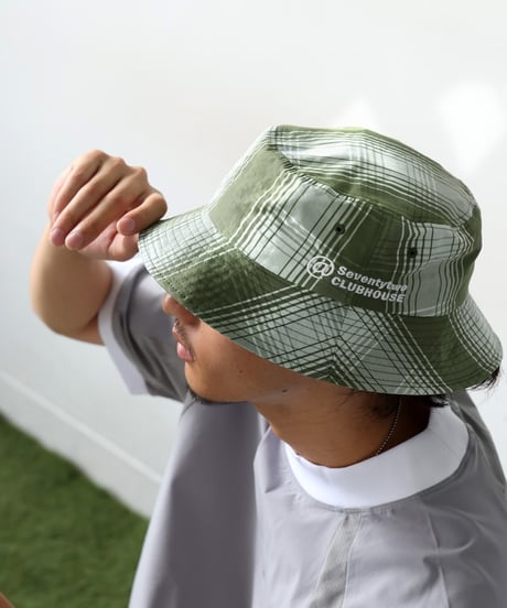【ANTIQUAGOLF×STCH】UNISEX(ユニセックス) check bucket hat-khaki
