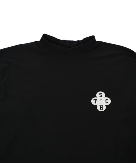 STCH ORIGINAL【 Clover logo mock neck-black 】