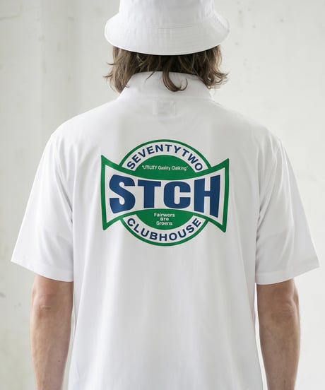 STCH ORIGINAL 【mock neck STCH FAIRWAYS & GREENS-white】