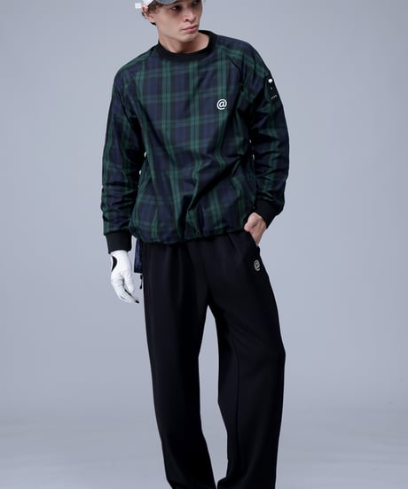 【ANTIQUAGOLF×STCH】UNISEX（ユニセックス）check logo pullover-blackwatch