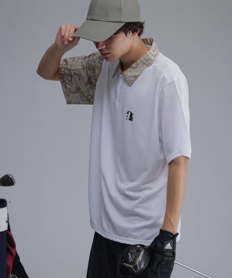 【 ANTIQUAGOLF×STCH 】paisley pattern polo-beige