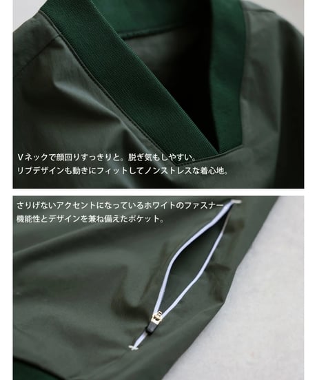 【ANTIQUAGOLF×STCH】v-neck logo tops-black