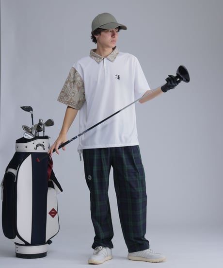 【 ANTIQUAGOLF×STCH 】paisley pattern polo-beige
