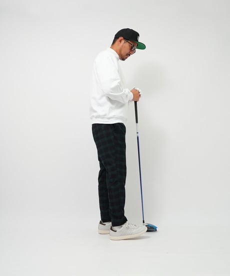 STCH【College Logo crew neck-white】