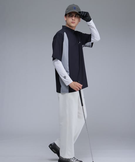 【 ANTIQUAGOLF×STCH 】Asymmetry Logo Tops-black