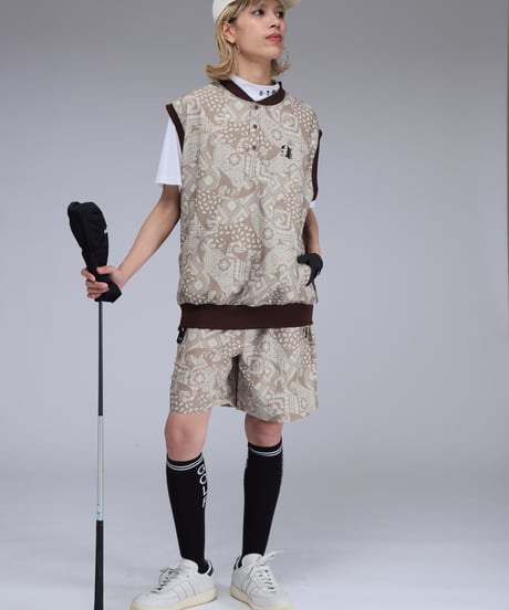 【 ANTIQUAGOLF×STCH 】paisley half pants-beige