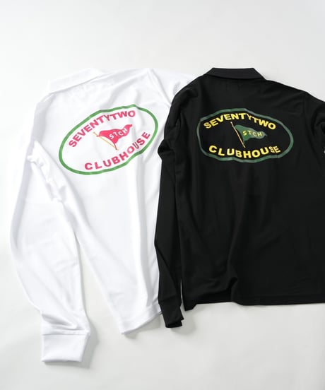 STCH ORIGINAL【Flag logo polo L/S-white】