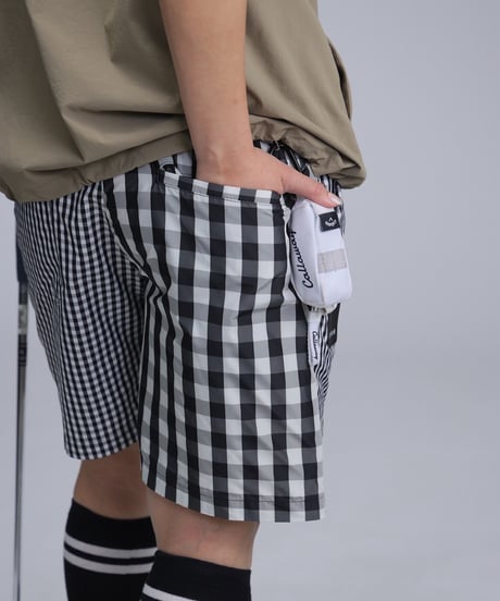 【ANTIQUAGOLF×STCH】UNISEX(ユニセックス)check half pants-black