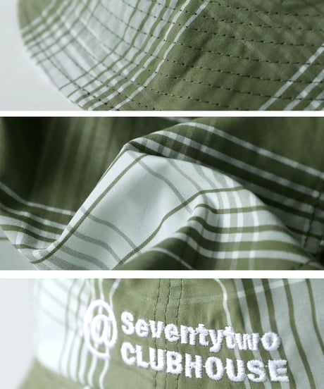 【ANTIQUAGOLF×STCH】UNISEX(ユニセックス) check bucket hat-khaki