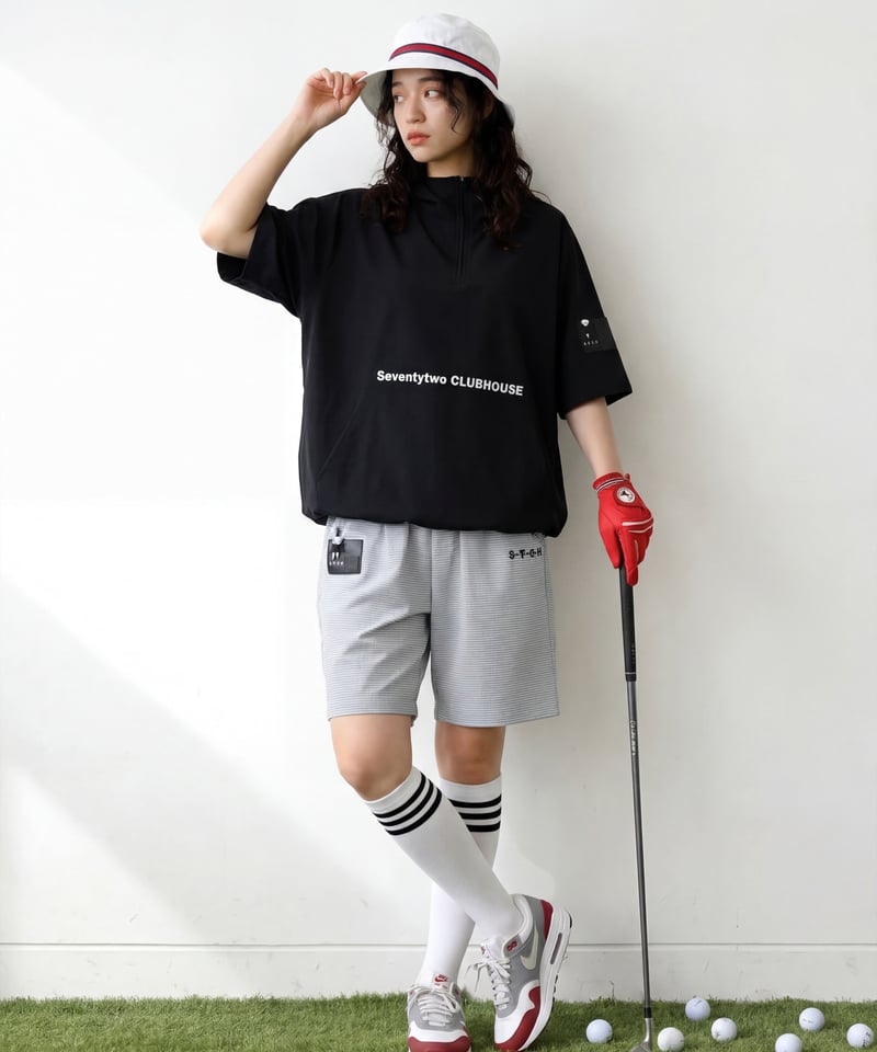 ANTIQUA GOLF×STCH】Seersucker HalfPants-stripe