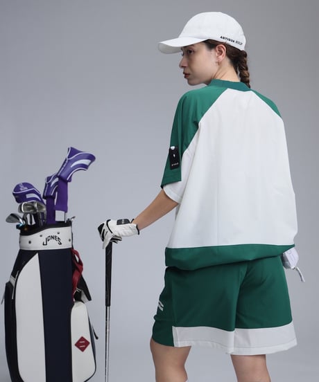 【ANTIQUAGOLF×STCH】UNISEX(ユニセックス)colored tech halfsleeve-green