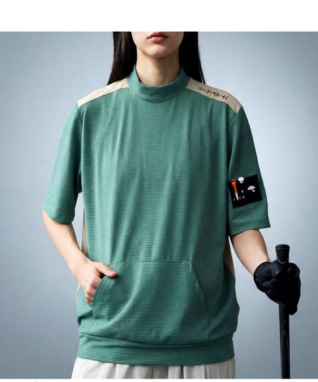 【ANTIQUA GOLF×STCH】Mock Neck Tops-green