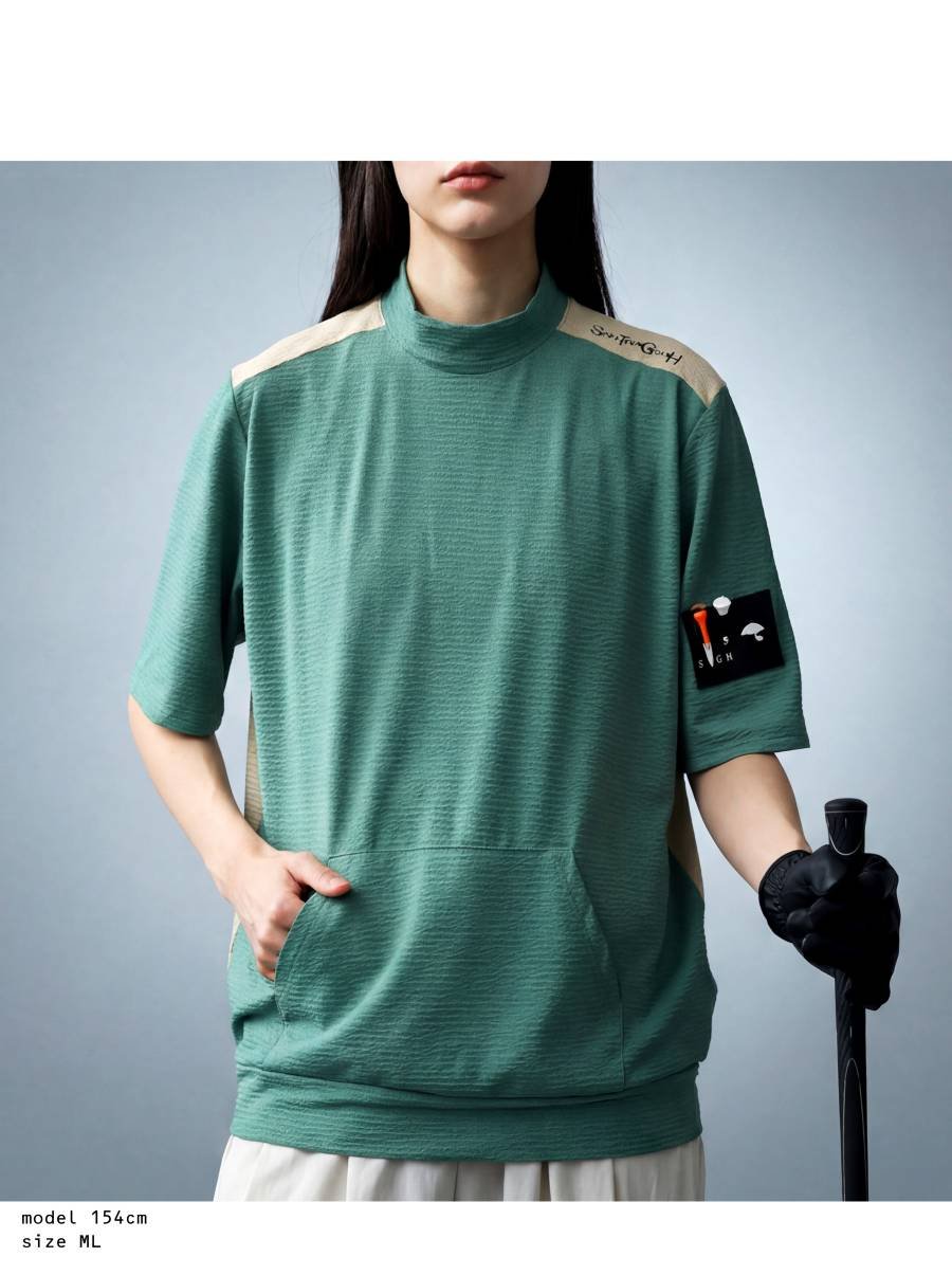 ANTIQUA GOLF×STCH】Mock Neck Tops-green | 【公式】S