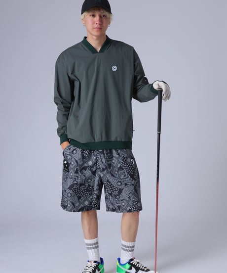 【ANTIQUAGOLF×STCH】v-neck logo tops-green