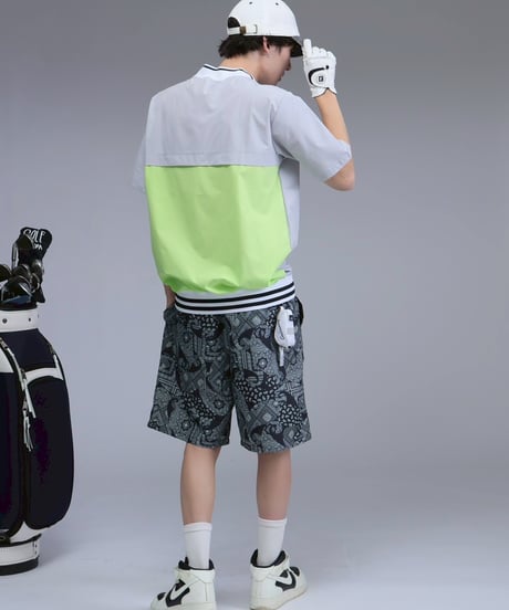 【 ANTIQUAGOLF×STCH 】backcolor mockneck tops-lightgray