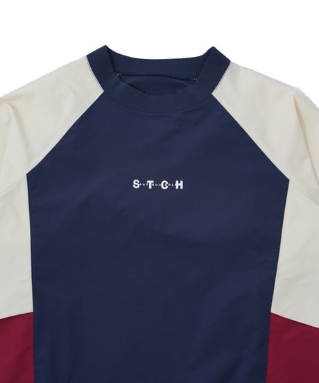 【ANTIQUAGOLF×STCH】Color Block Pullover-navy