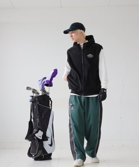 【ANTIQUAGOLF×STCH】 color matching pants-green