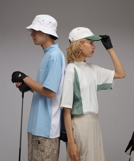 【 ANTIQUAGOLF×STCH 】Asymmetry Logo Tops-white