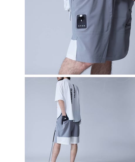 【ANTIQUAGOLF×STCH】UNISEX(ユニセックス)logo halfpants-gray