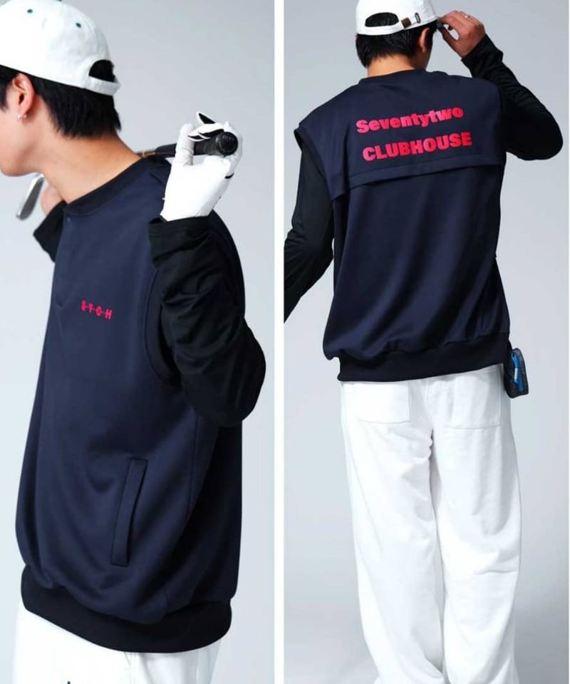 【ANTIQUAGOLF×STCH】（ユニセックス）　ベスト ANTIQUAGOLF×STCH】UNISEX（ユニセックス）V-neck back log