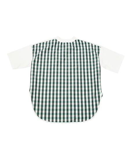 【ANTIQUAGOLF×STCH】UNISEX(ユニセックス)check pattern switching tops-white