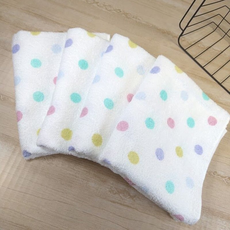 パステルドット デイリーフェイスタオル 4枚セット | タオルと雑貨の店