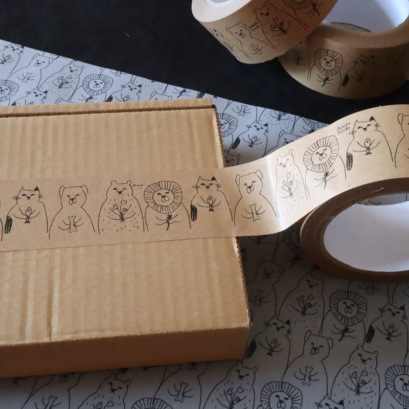 アニマルギフト柄エコクラフトテープ (宅急便発送) | any.paper