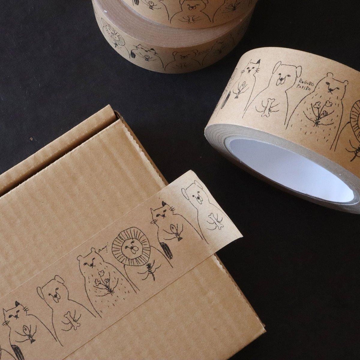 【60％OFF】 アニマルギフト柄エコクラフトテープ any.paper | (宅急便発送) その他