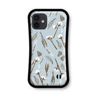 【受注生産】耐衝撃グリップiPhoneケース　綿ブルー