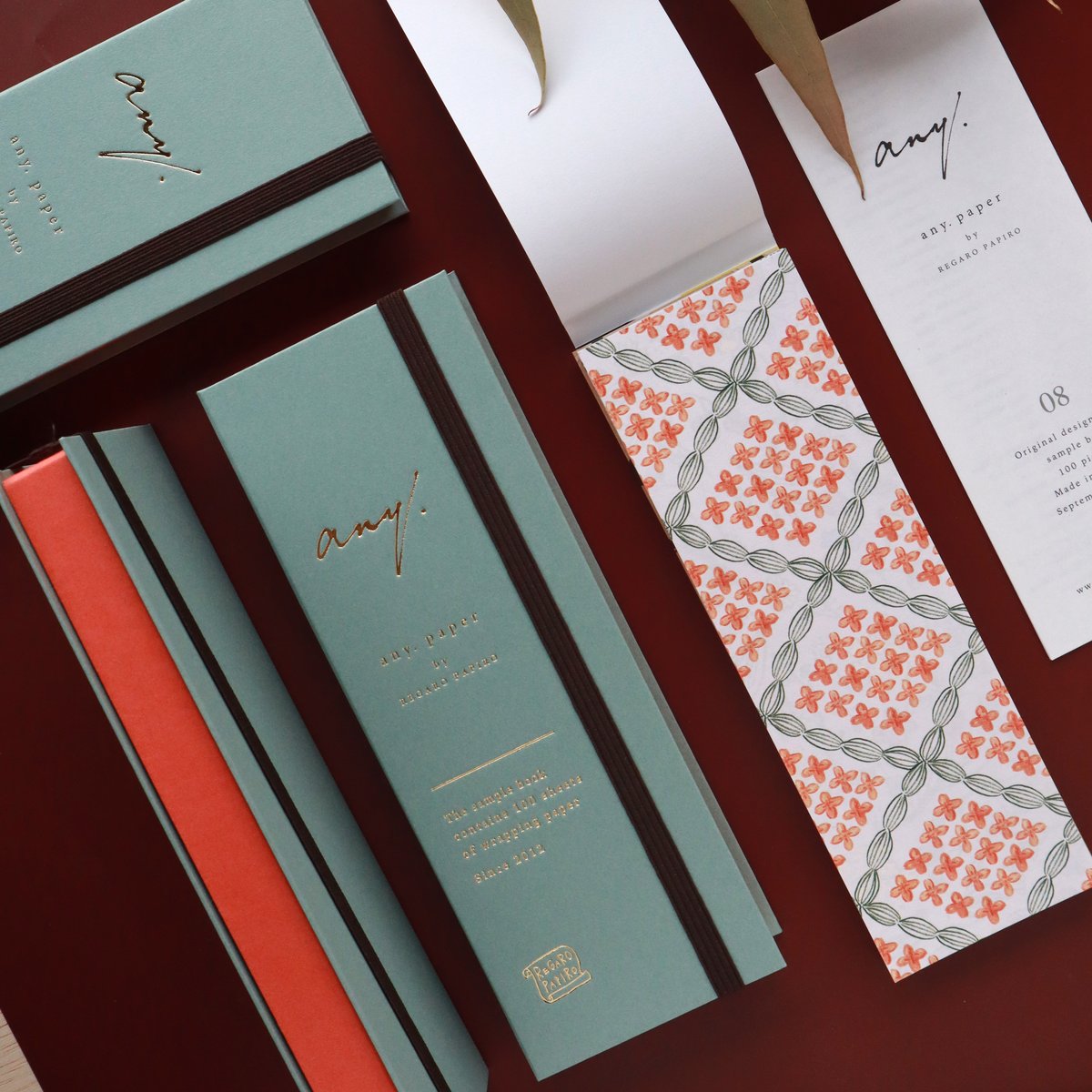 ラッピング紙見本ページ ポスト便/3個迄】any. paper 包装紙見本帖vol.08（100柄綴り/ボックス