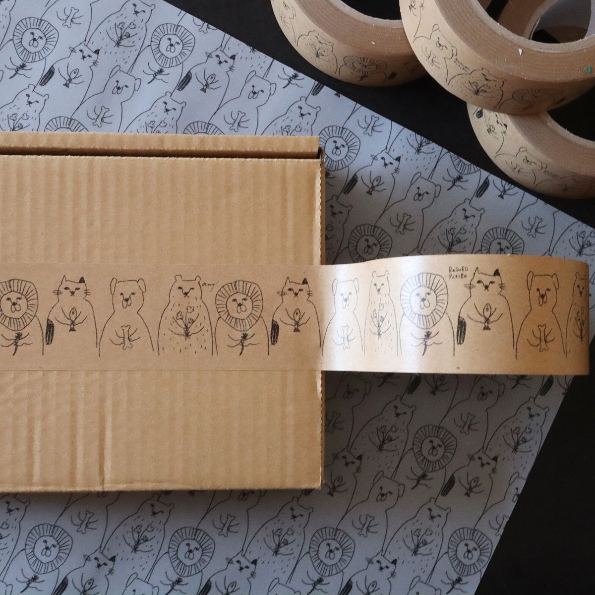 エコクラフト　オーダー専用ページ アニマルギフト柄エコクラフトテープ (宅急便発送) | any.paper by