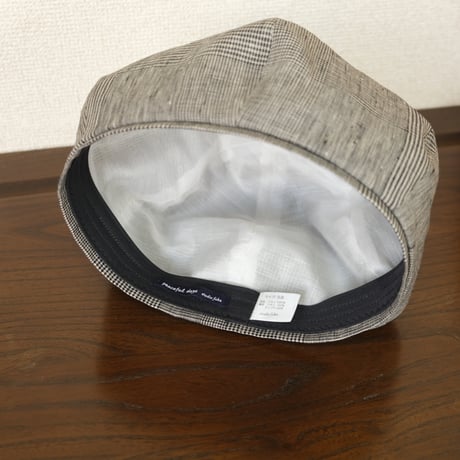リネン グレンチェックのベレー