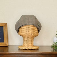 コットンリネン グレンチェックのベレー