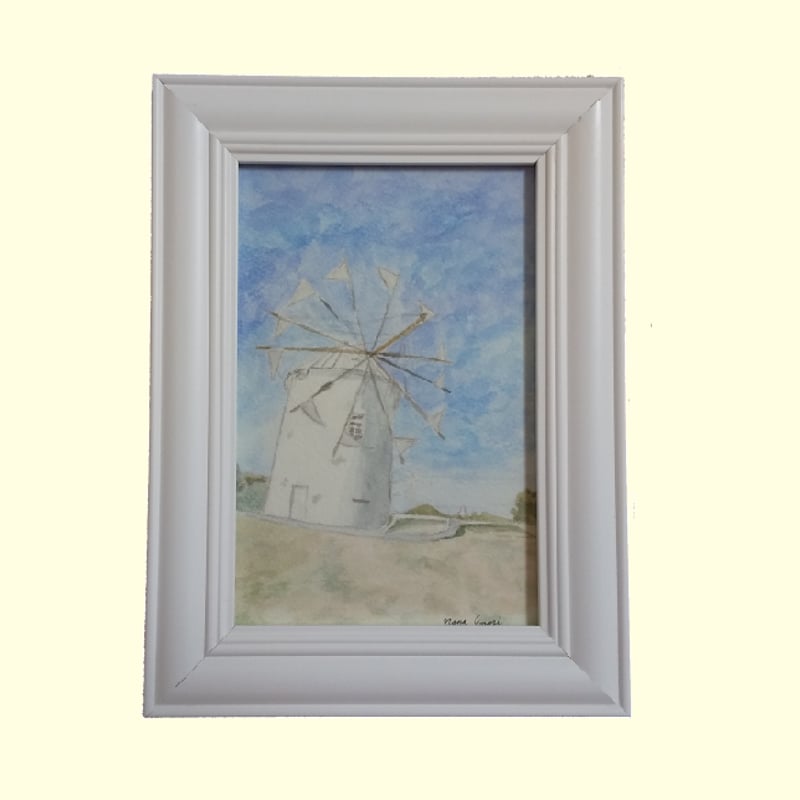 額装絵画【ギリシャ風車】 えもりなな | 新作の嵐ストア