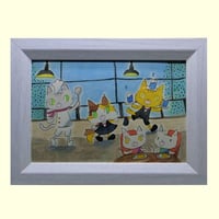 額装絵画【食べるって　しあわせだね】　絵本作家くらのすけ