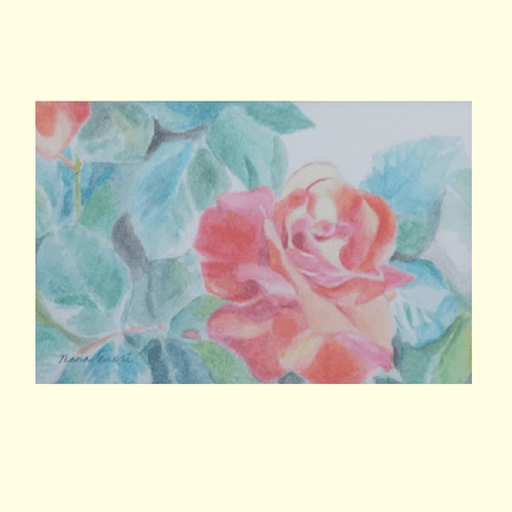 額装絵画【赤い薔薇】　えもりなな