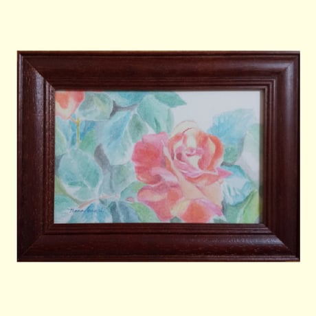 額装絵画【赤い薔薇】　えもりなな