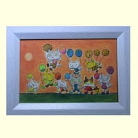 額装絵画【この夕焼けをキミに】　絵本作家くらのすけ