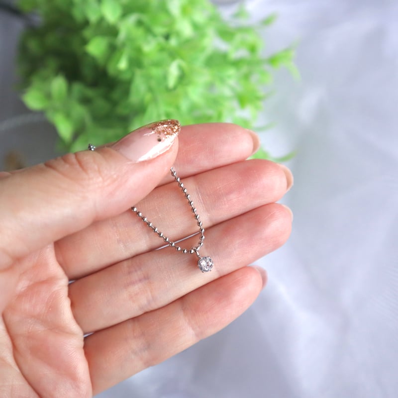 3連休限定値下げ！e.m.　表参道ヒルズ限定　ネックレス　ブタジルコニアシルバー 再入荷】193N ステンレスジルコニアトップネックレス☆JO1白岩瑠姫さん