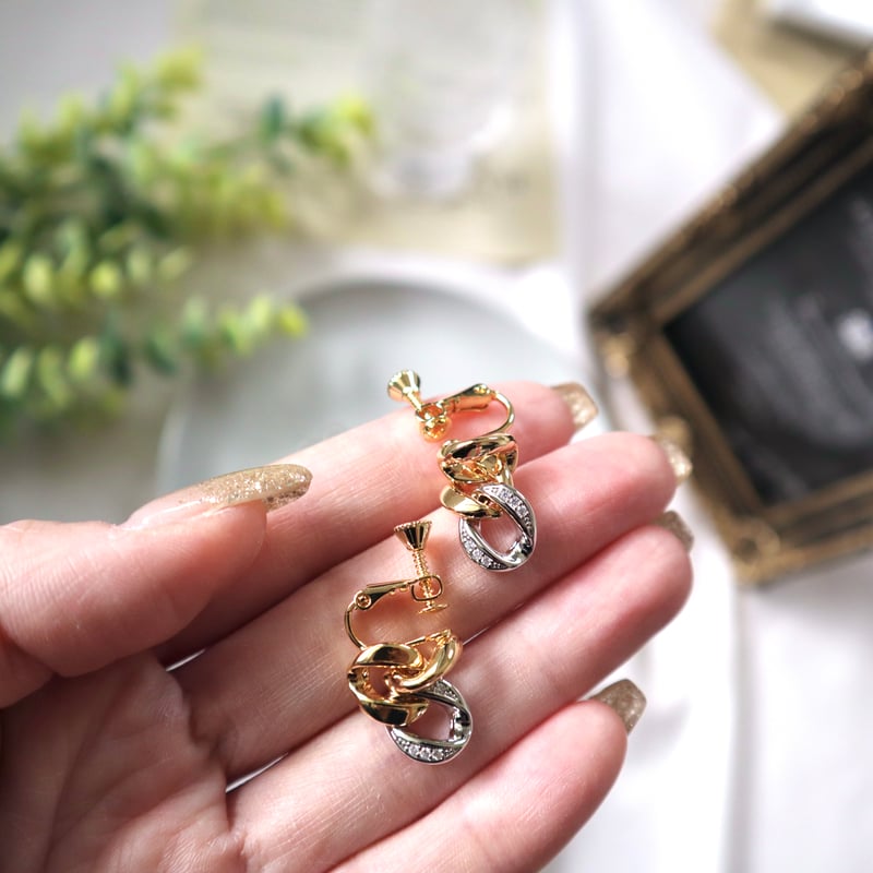 142E mixカラーチェーンイヤリング | seasukii