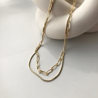 161N　ダブルチェーンショートネックレス