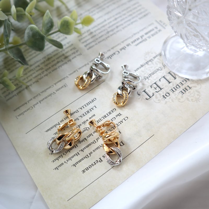 142E mixカラーチェーンイヤリング | seasukii