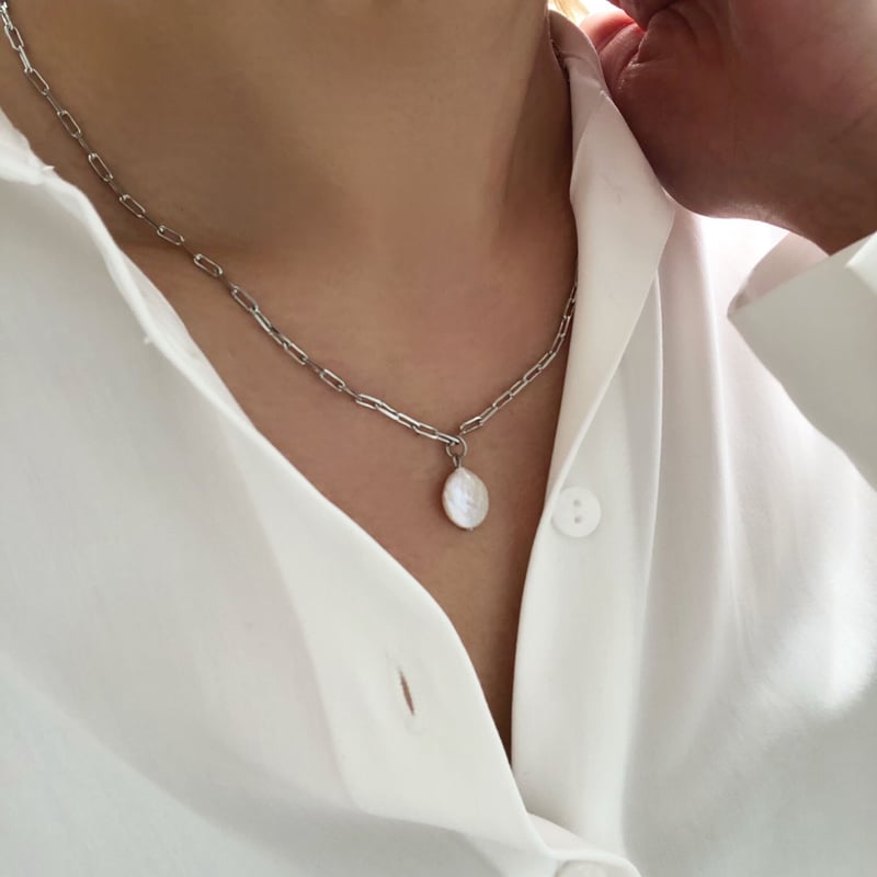 美品*天然淡水パール ネックレス　S925 シルバー925 パールネックレス 天然淡水パールネックレス 不揃い