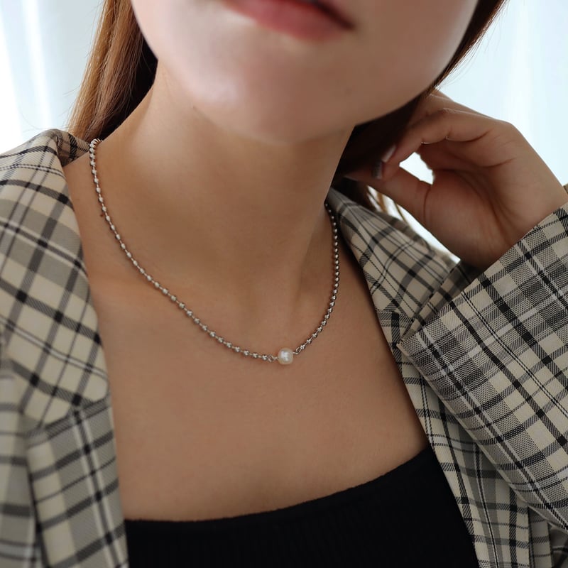 137N dotチェーン淡水パールネックレス | seasukii 137N dotチェーン淡水パールネックレス | seasukii